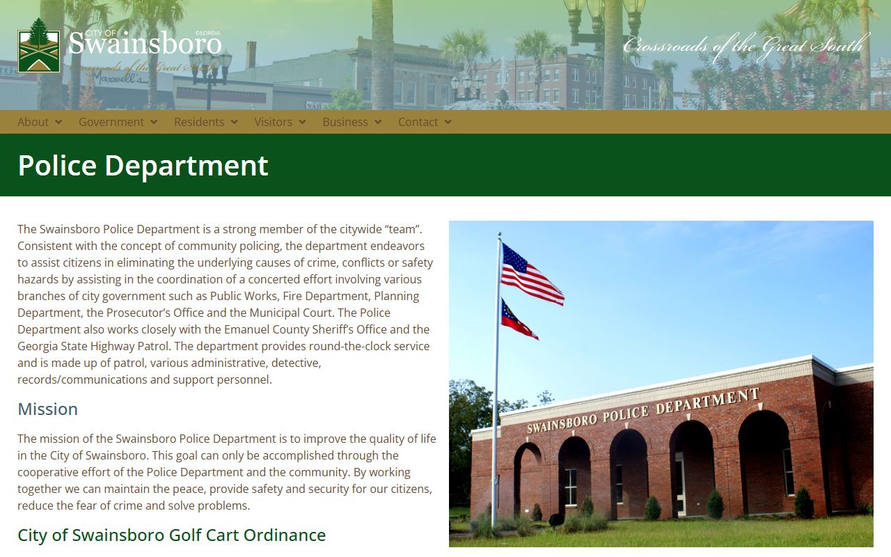 Emanuel County Clerk of Superior Court records Swainsboro Police contact context