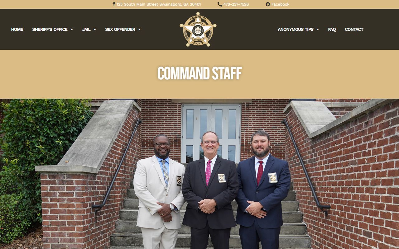 Emanuel County court charges sheriff command staff jail administration