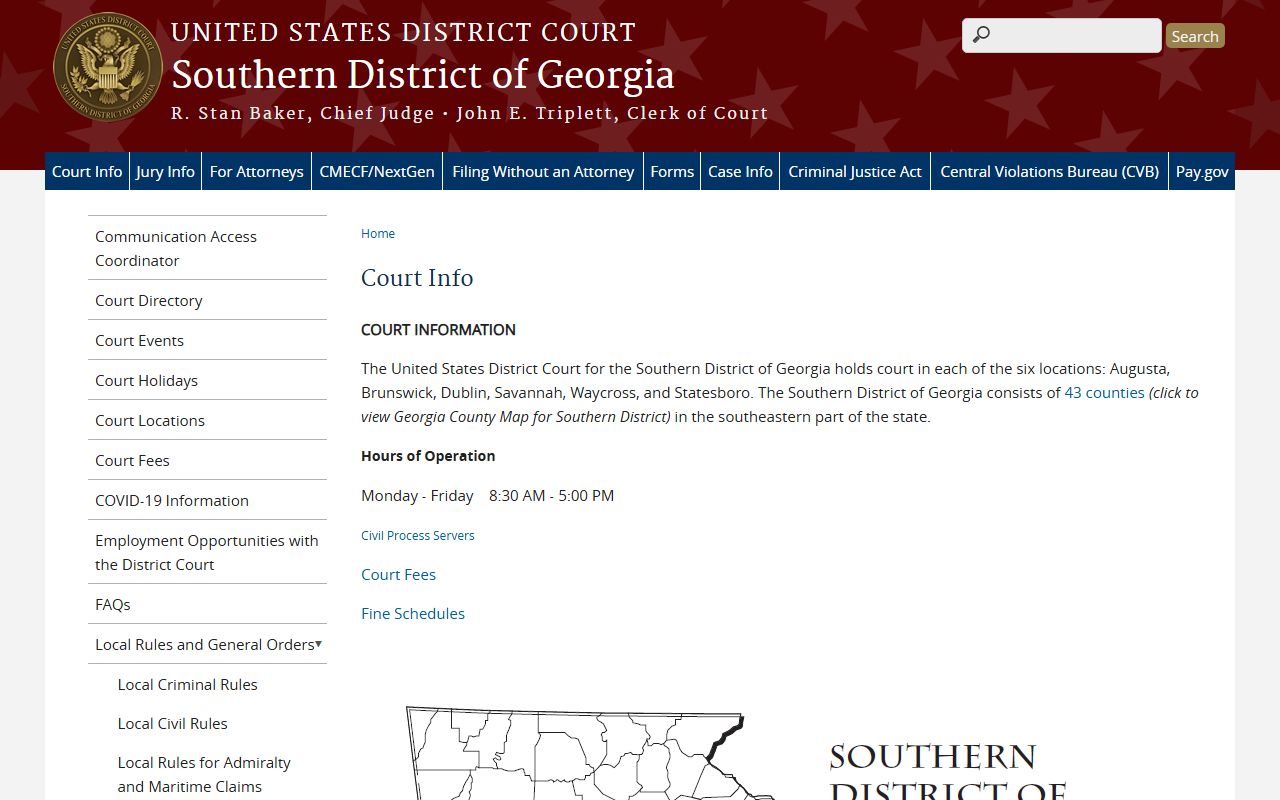 Emanuel County Superior Court federal records Southern District court information