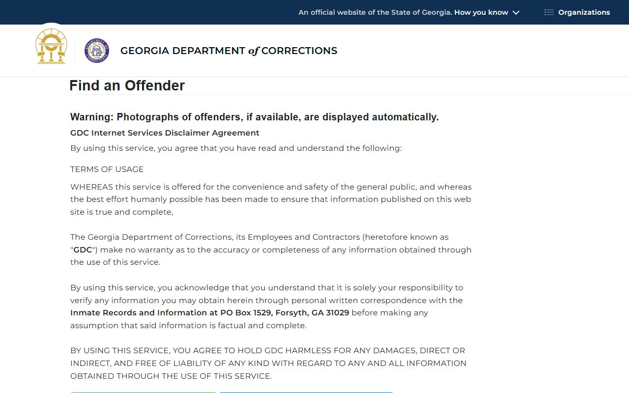 Emanuel County inmate search Georgia DOC offender query