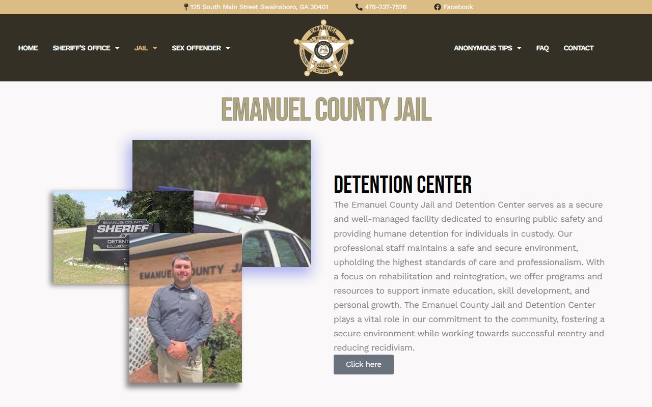 Emanuel County inmate search jail services roster links