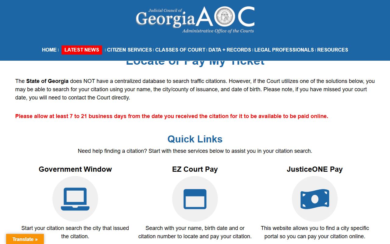 Emanuel County traffic court records Georgia traffic ticket guidance