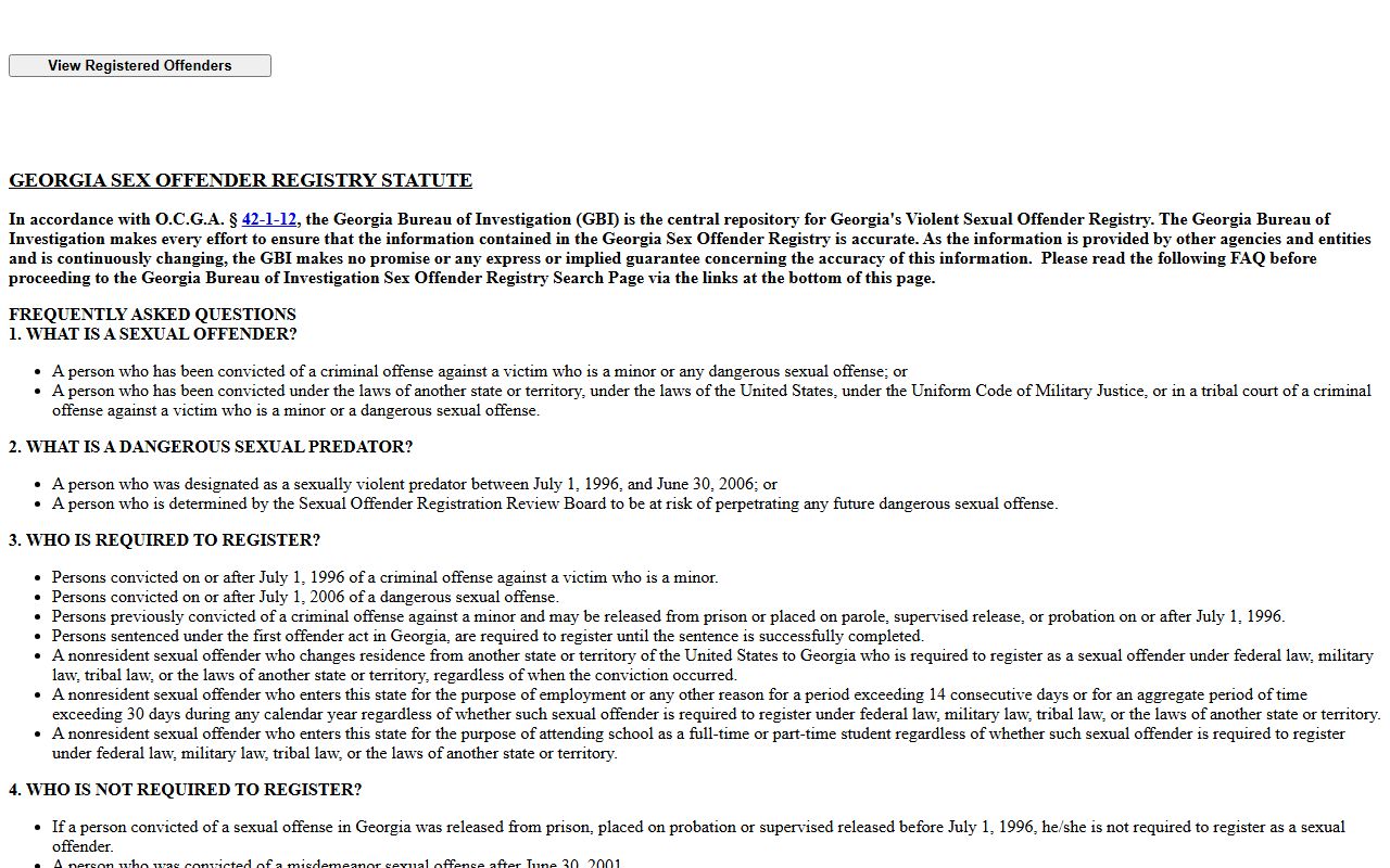 Emanuel County warrant search sex offender registry FAQ distinction